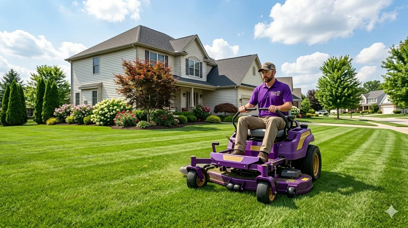 Lawn mowing with zero-turn mower